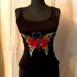 Sequin Butterfly Tank Candies Sz Small